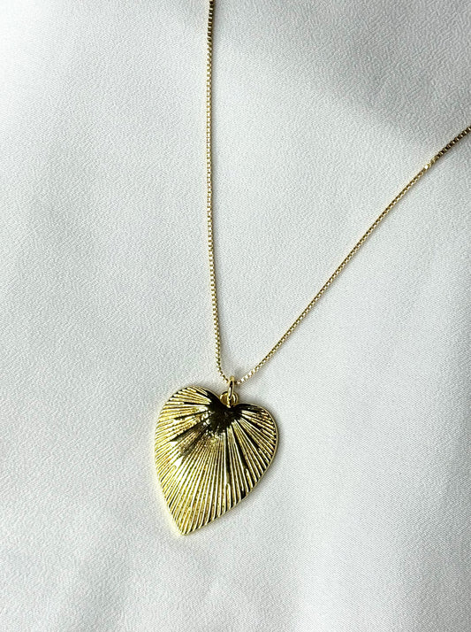 שרשרת לב גדול -זהב 2 מיקרון