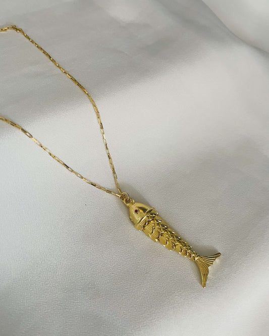 שרשרת דג גדול- זהב 2 מיקרון