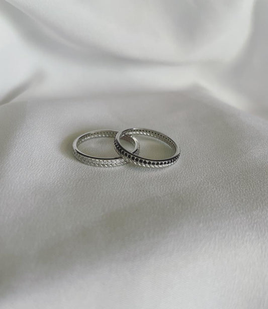 טבעת גבע- שחור כסף 925