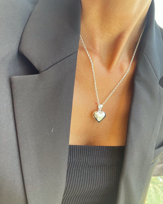 שרשרת לב כסוף - כסף 925