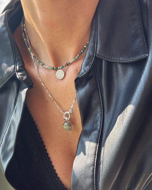 שילוב שרשראות שמש- כסף 925