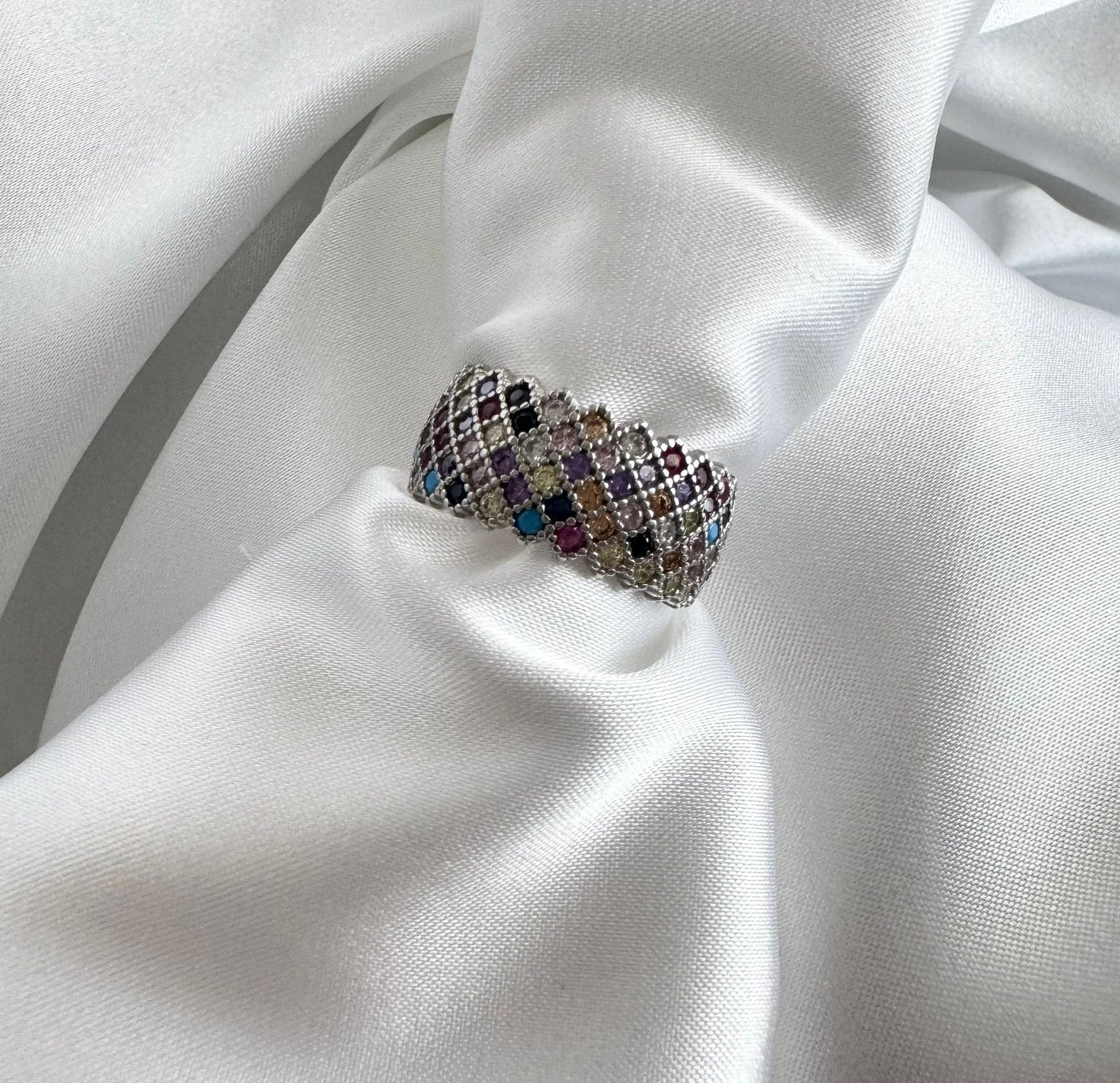 טבעת קשת רחבה- כסף 925