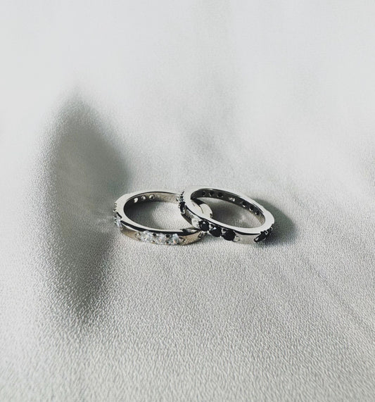 טבעת תניר שיבוץ שקוף כסף 925