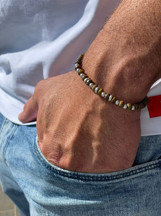 צמיד בראון- כסף