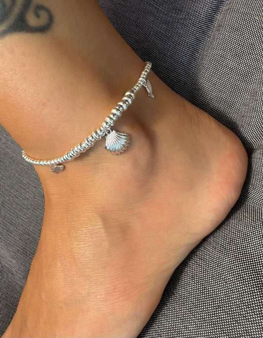 צמיד לרגל צדף- כסף 925