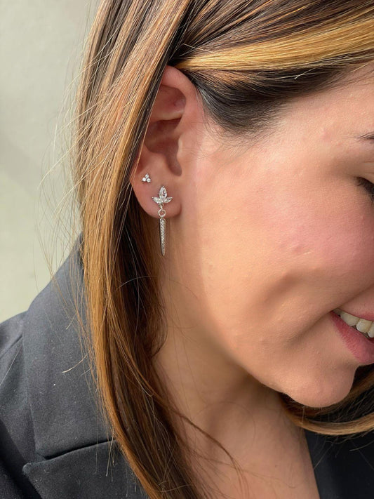 עגילי חן- כסף 925