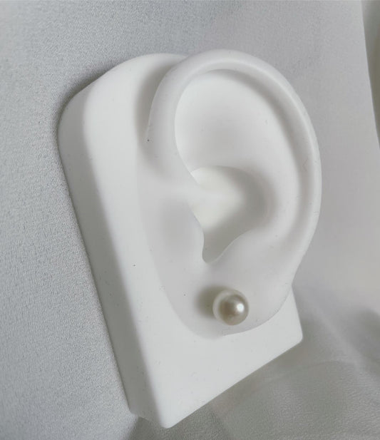 עגילי פנינה 10 מ"מ- כסף 925