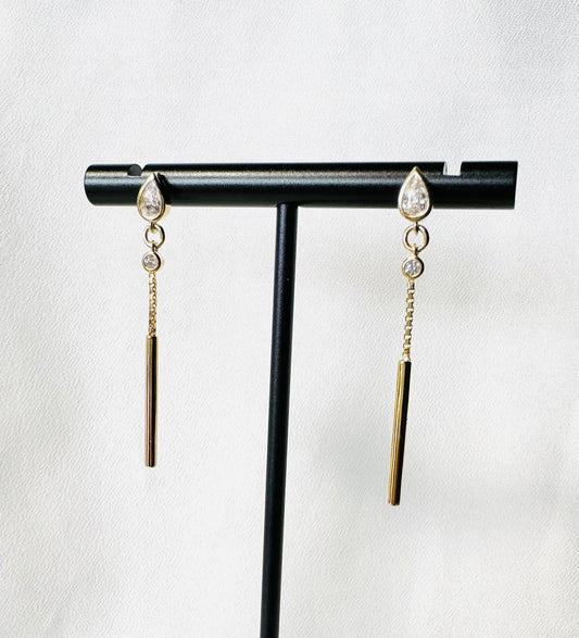 עגילי הילה ( זירקון שקוף)- זהב 2 מיקרון