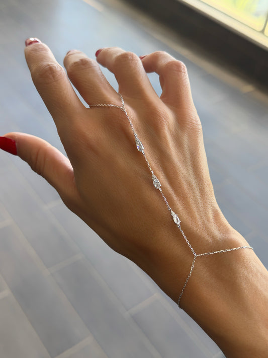 צמיד טבעת ספיר - כסף 925