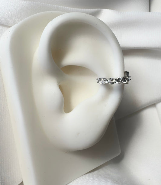 עגיל דמוי אליקס קליפס זירקונים- כסף 925