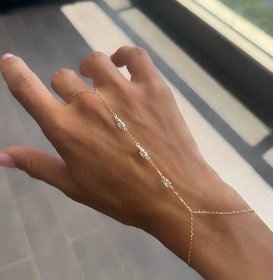 צמיד טבעת ספיר- זהב 2 מיקרון