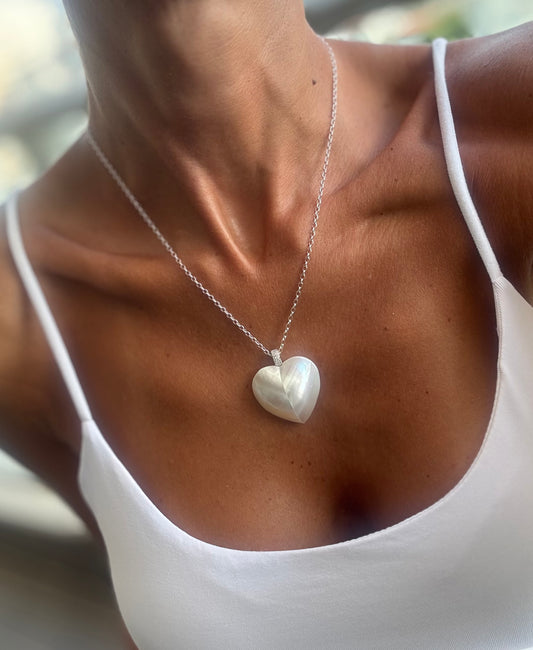 שרשרת לב אם הפנינה- כסף 925