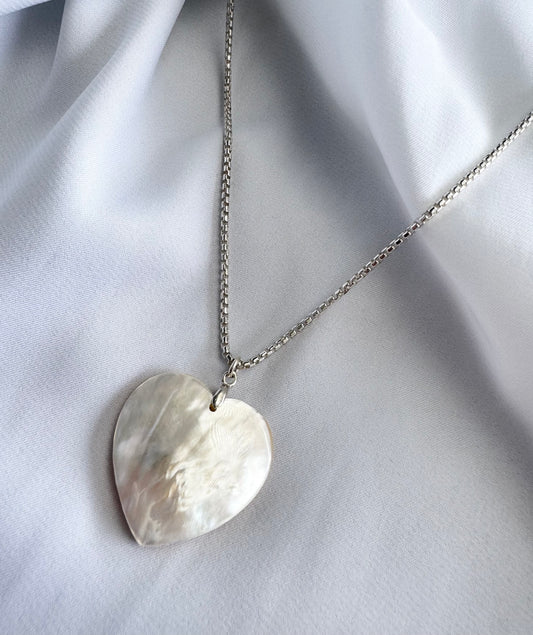 לב אם הפנינה שטוח  - כסף 925