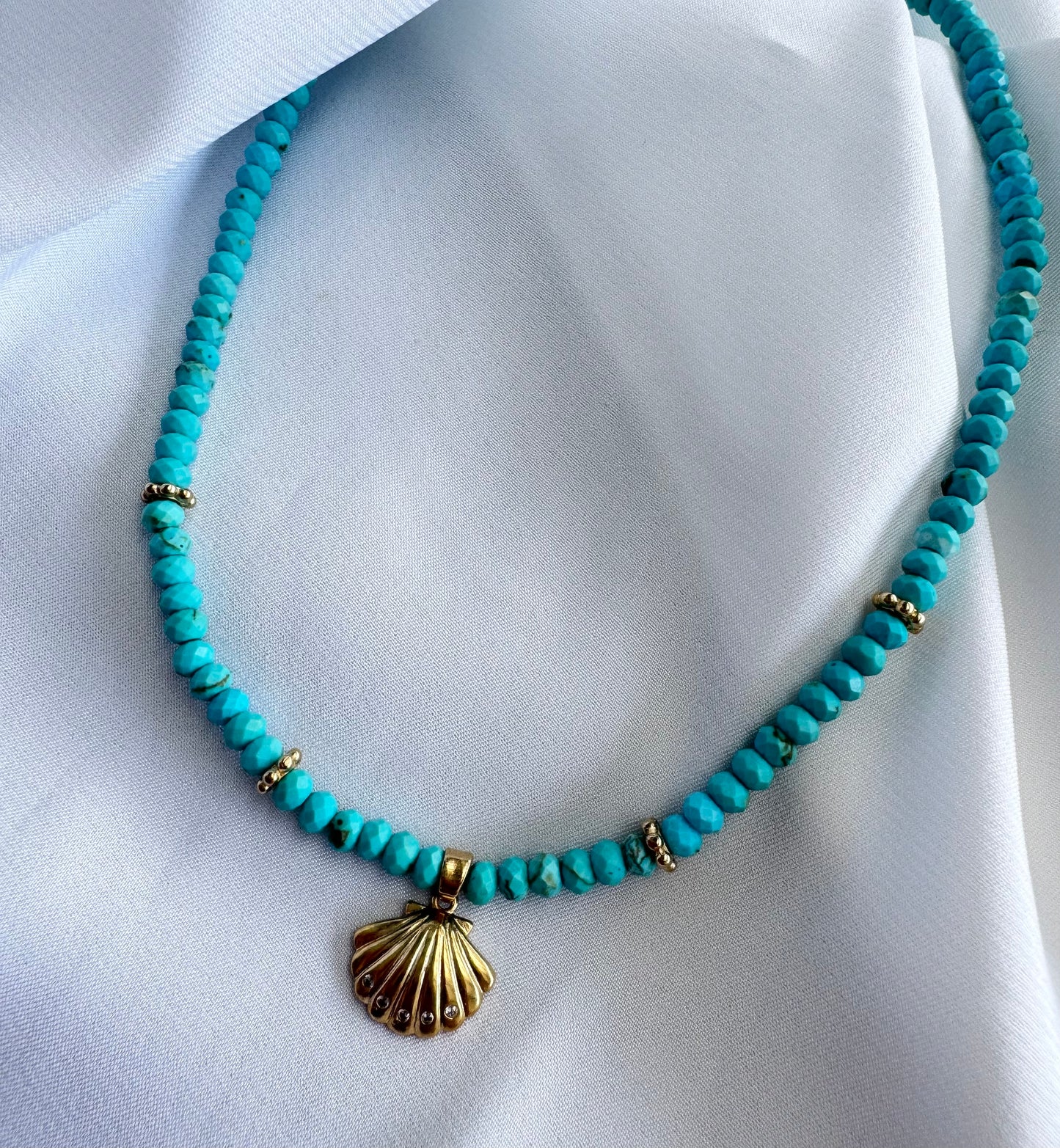 שרשרת צדף טורקיז- 2 מיקרון