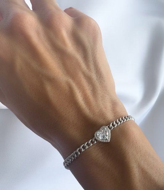 צמיד לב גורמט- כסף 925