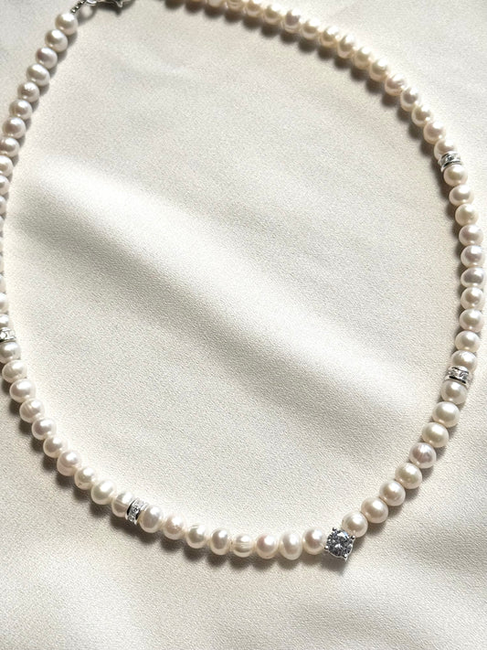 שרשרת פנינים אור- כסף 925