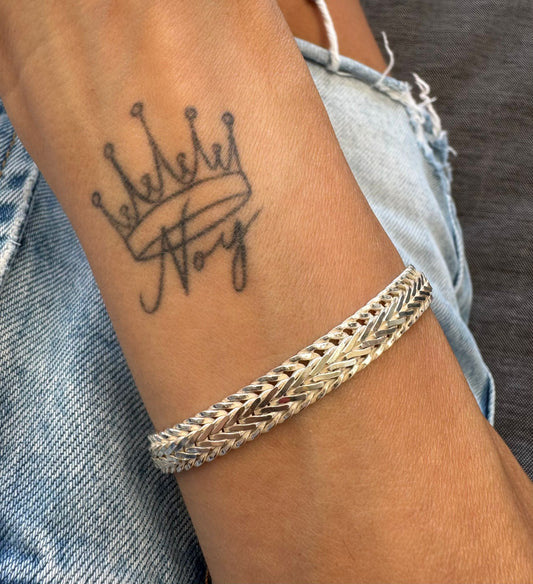 צמיד קורל עבה- כסף 925