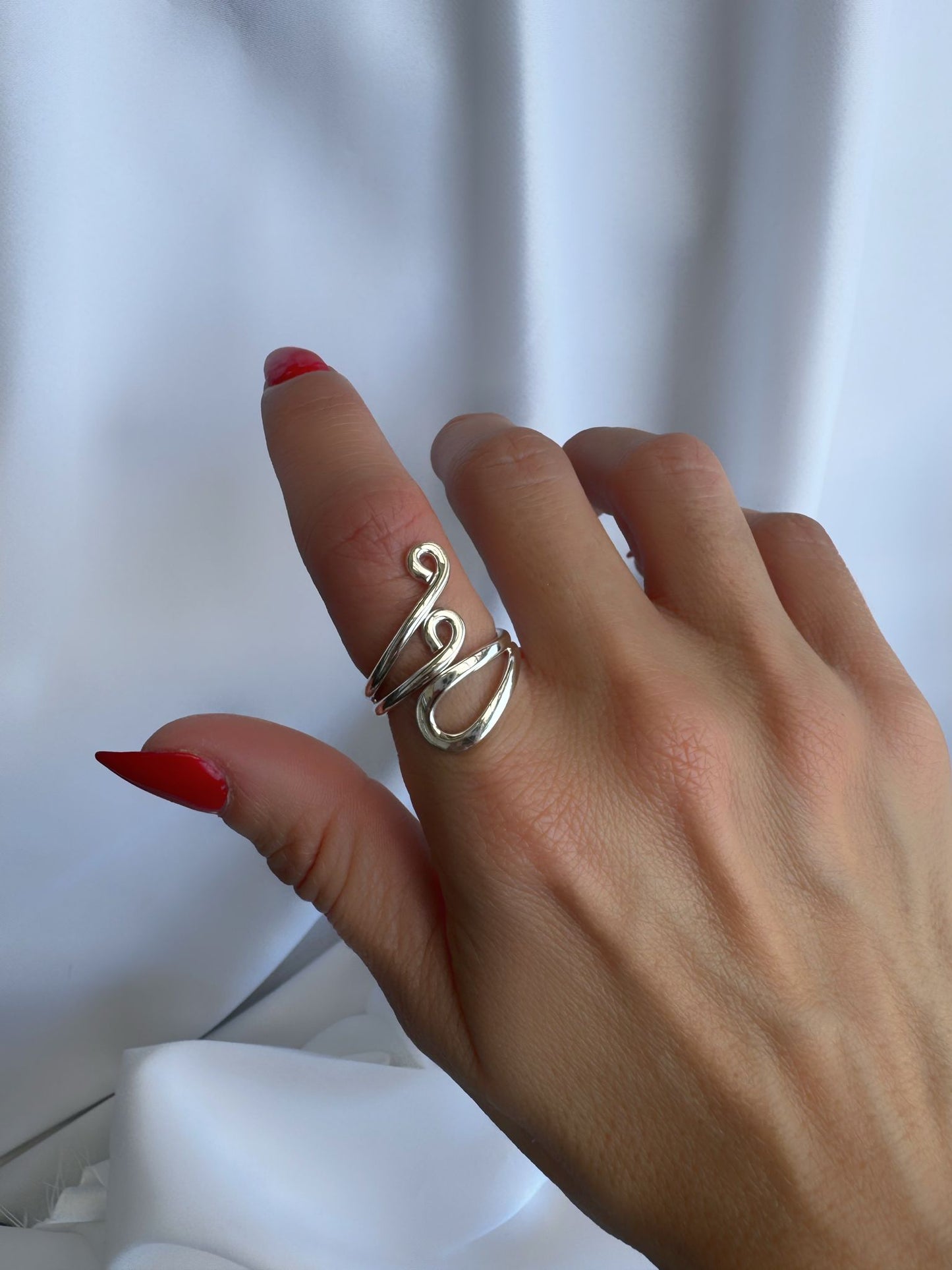 טבעת גלים- כסף 925