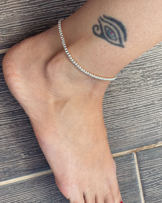 צמיד לרגל כדורים- כסף 925