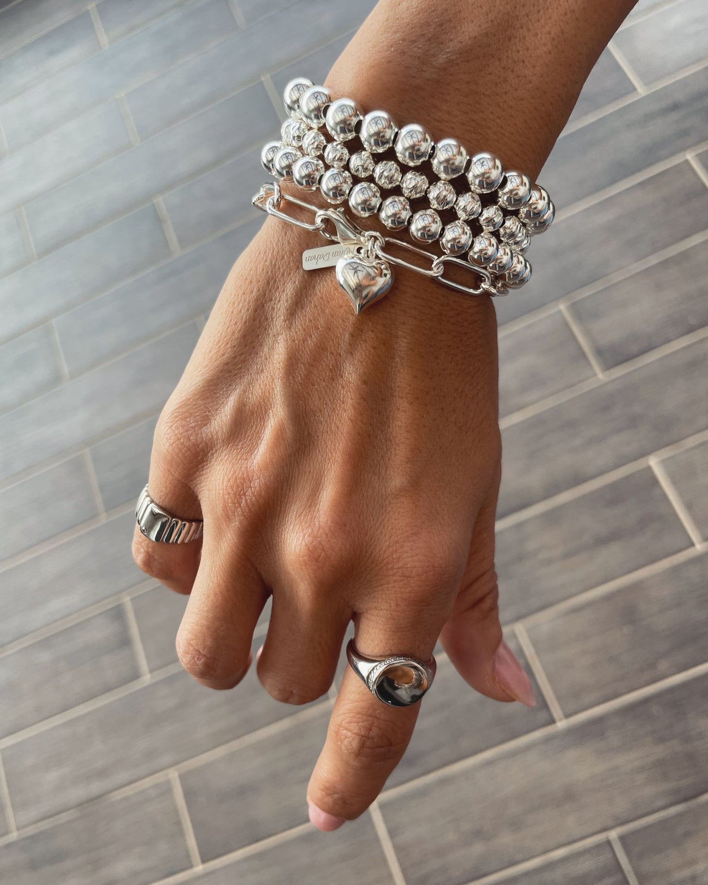 צמיד כדורים 7 מ"מ- כסף 925