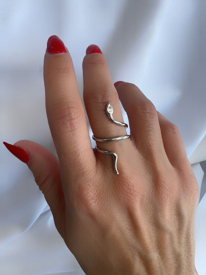 טבעת נחש- כסף 925