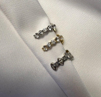 עגיל דמוי אליקס קליפס זירקונים- כסף 925