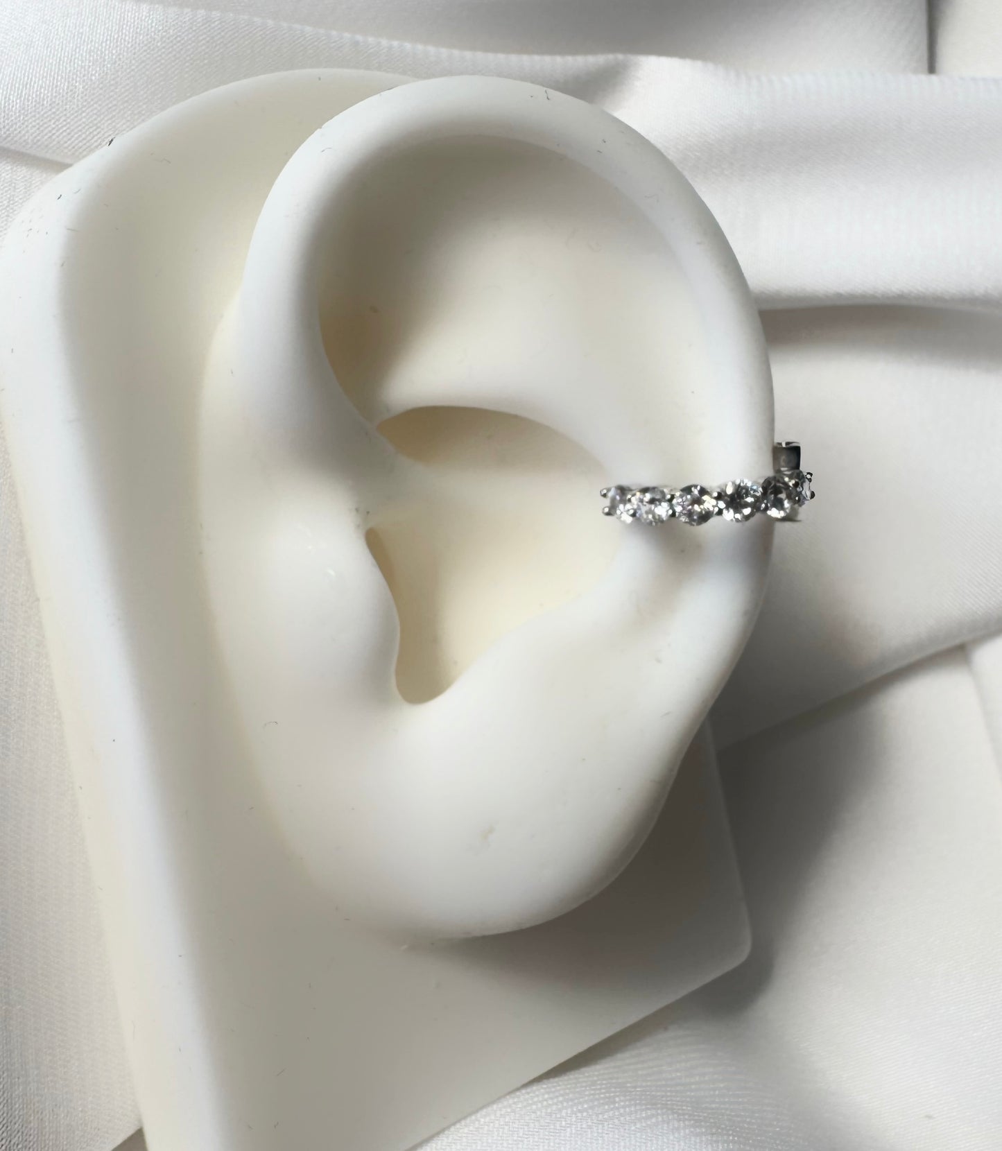 עגיל דמוי אליקס קליפס זירקונים- כסף 925