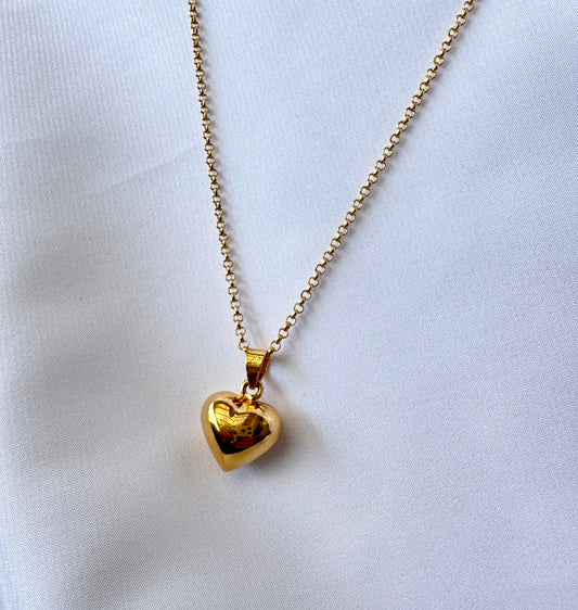 שרשרת לב נפוח 15 מ״מ - 2 מיקרון